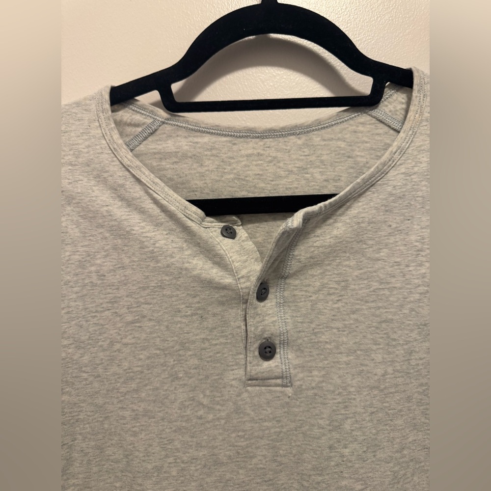 Lululemon Men’s Small 1/4 Button Up Cotton Jersey T Shirt Grey - Picture 4 of 8